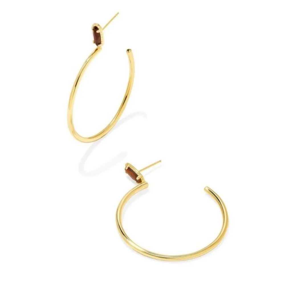 Kendra Scott Emma Tigers Eye Hoop Earrings